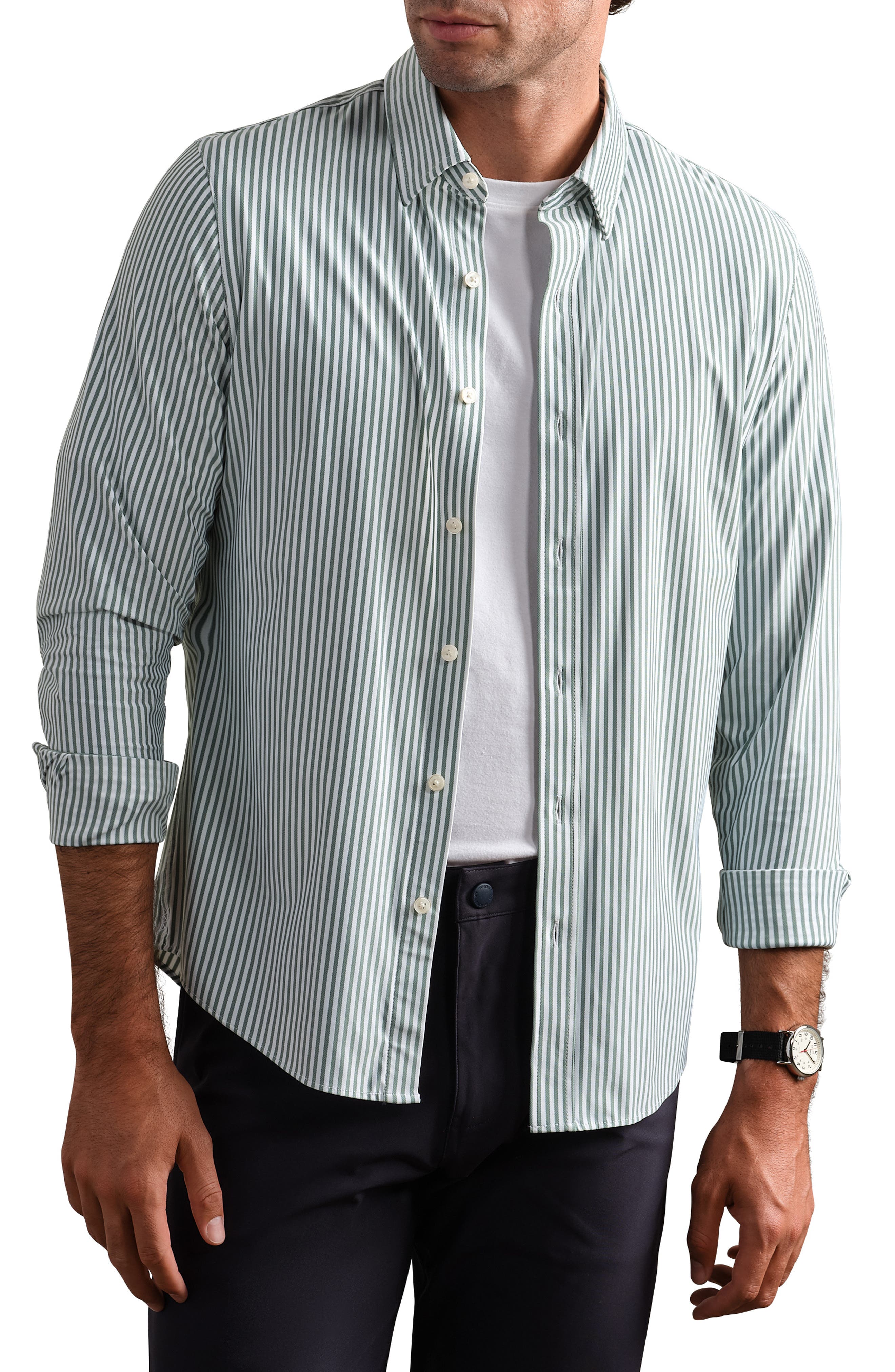 FERN GREEN TICKING STRIPE