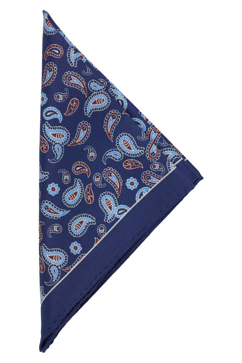 Paisley Pocket Square, Alternate, color, NAVY
