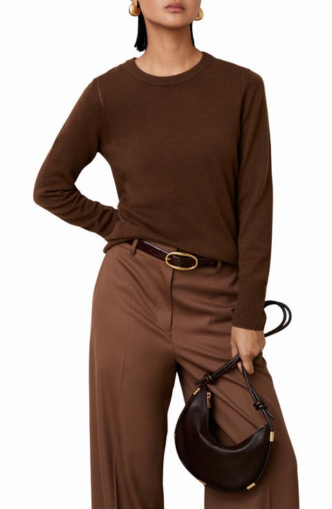 Anya Pointelle Accent Crewneck Sweater