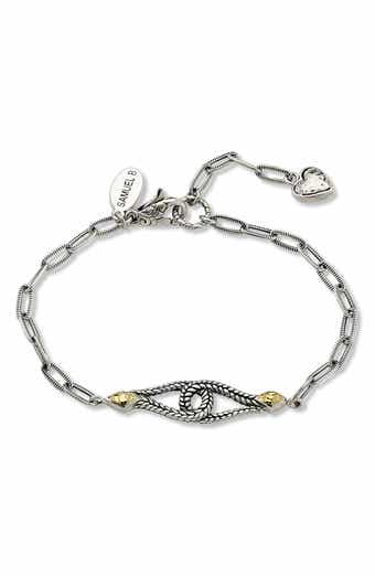 SAMUEL B. Stainless Steel 18k Gold Paperclip Loop Bracelet