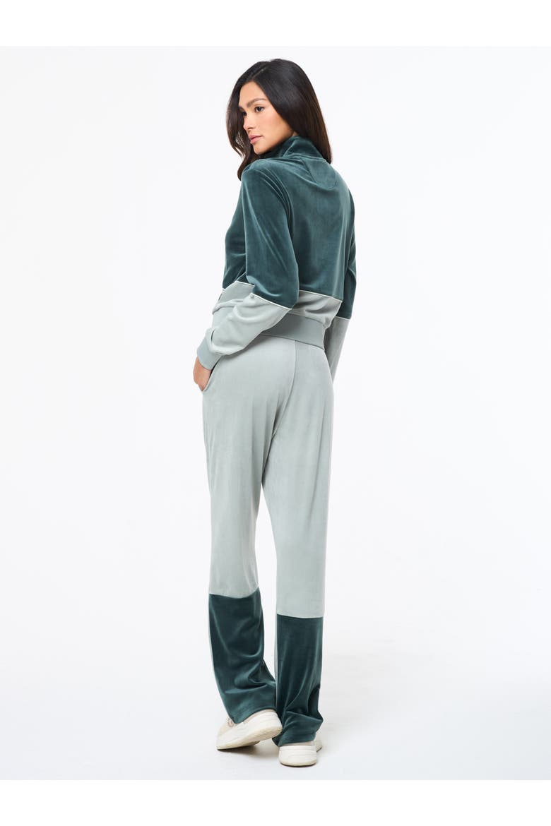 Lina Velour Track Pant, Alternate, color, GREEN GABLES