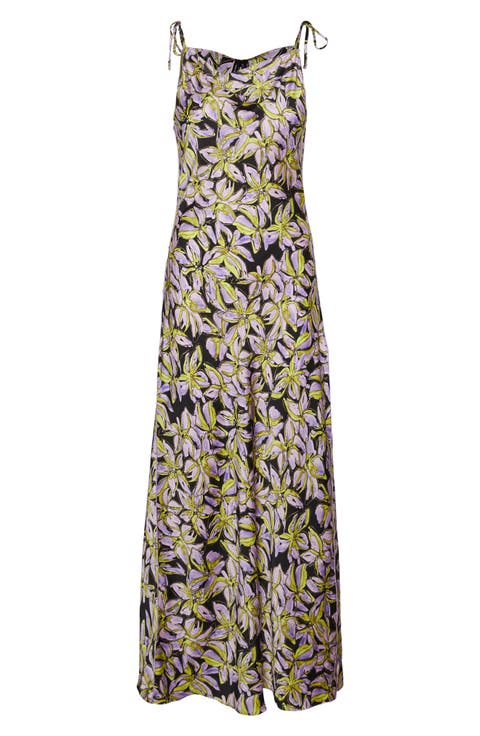 Kyra Floral Tie Strap Maxi Dress