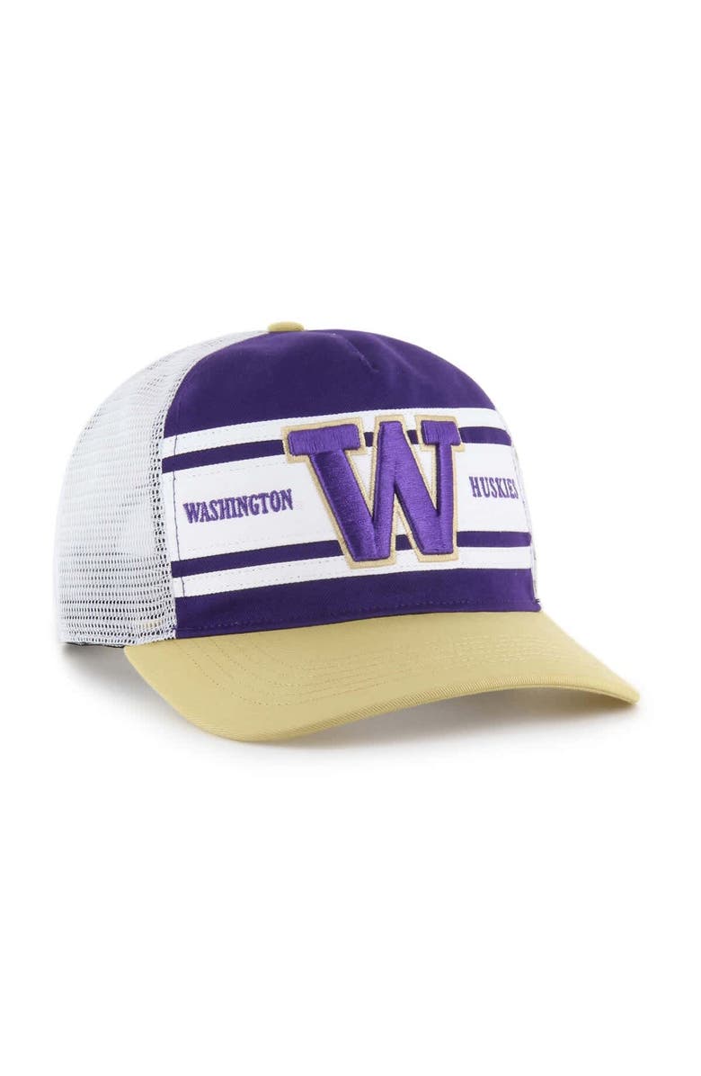 '47 Youth '47 Purple/Gold Washington Huskies Super Stripe Hitch Adjustable Trucker Hat, Alternate, color, Purple