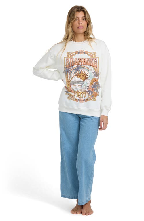 Billabong Seaside Dreams Fleece Crewneck Graphic Sweatshirt In Brown