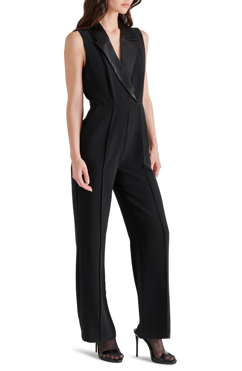 Steve Madden Iva Sleeveless Tuxedo Jumpsuit, Alternate, color, 