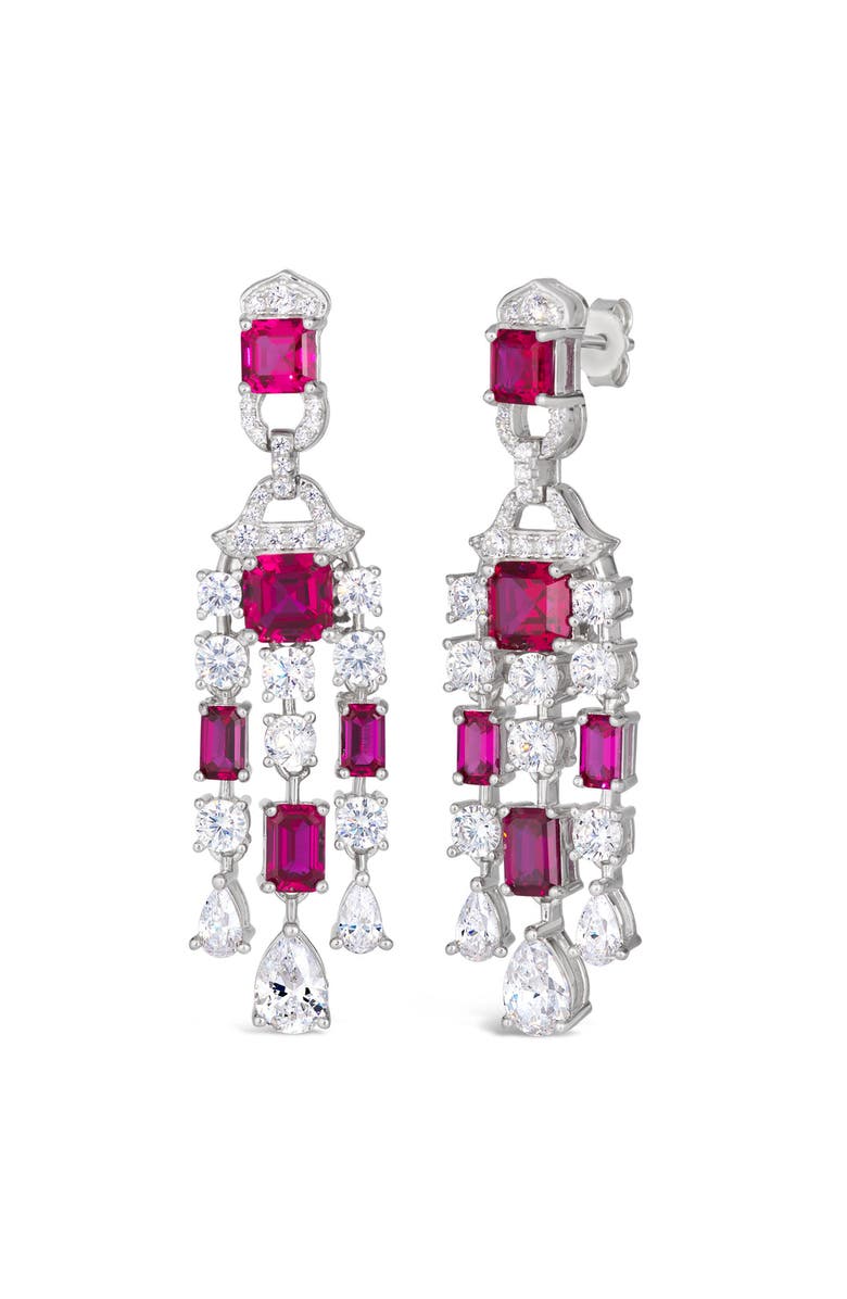 Anna Zuckerman Red Carpet Worthy Chandelier Earrings, Main, color, Ruby