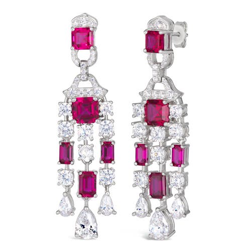 Anna Zuckerman Red Carpet Worthy Chandelier Earrings In Ruby