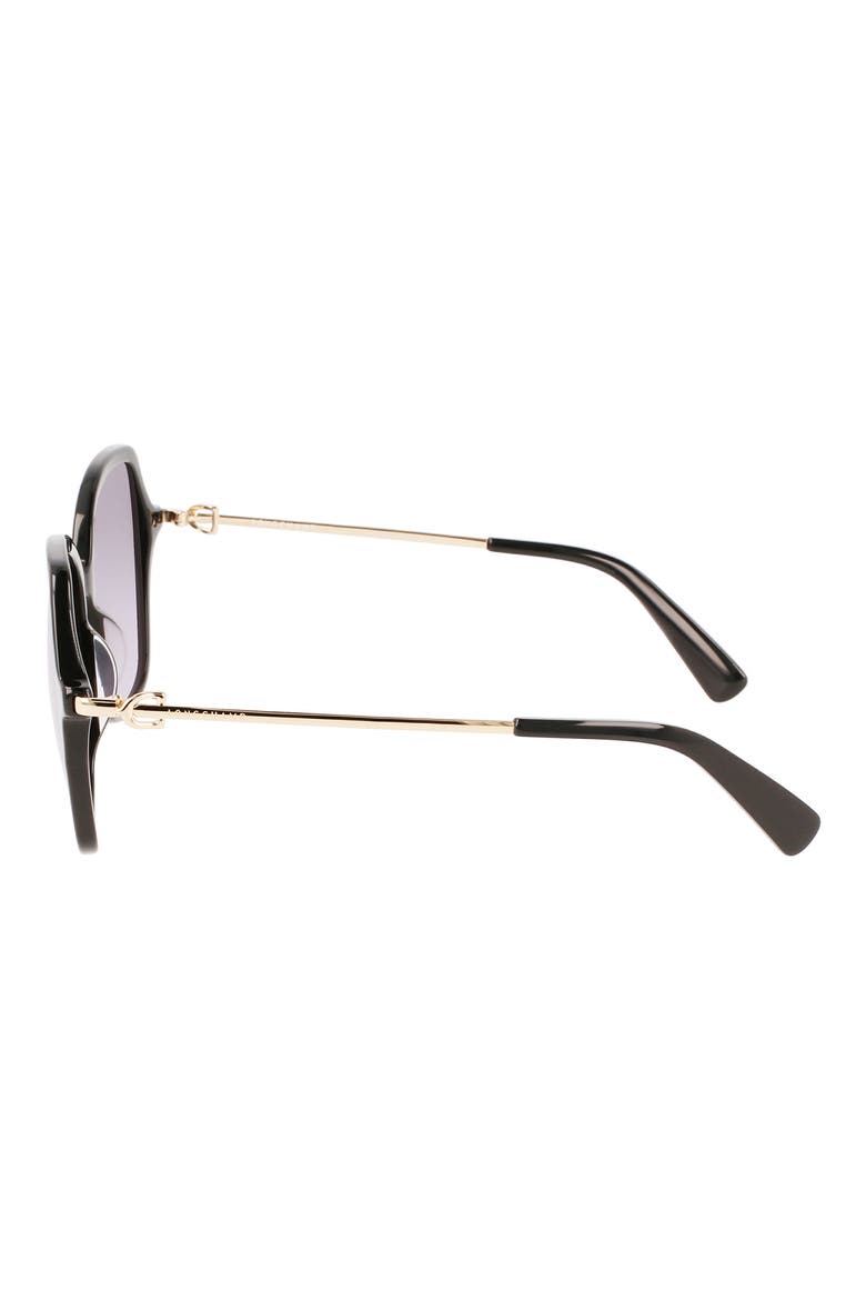 57mm Amazone Modified Rectangle Sunglasses, Alternate, color, BLACK