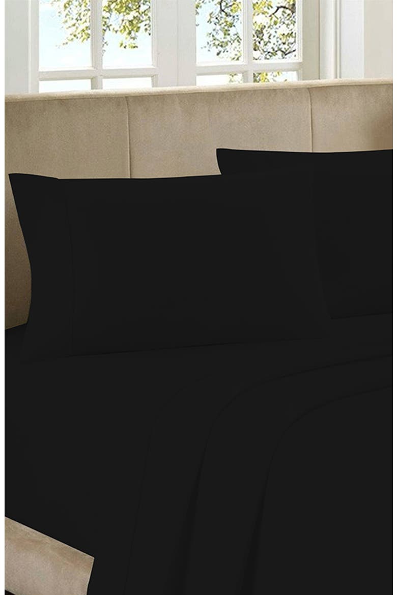 Deep Pocket Microfiber Sheet Set, Alternate, color, BLACK