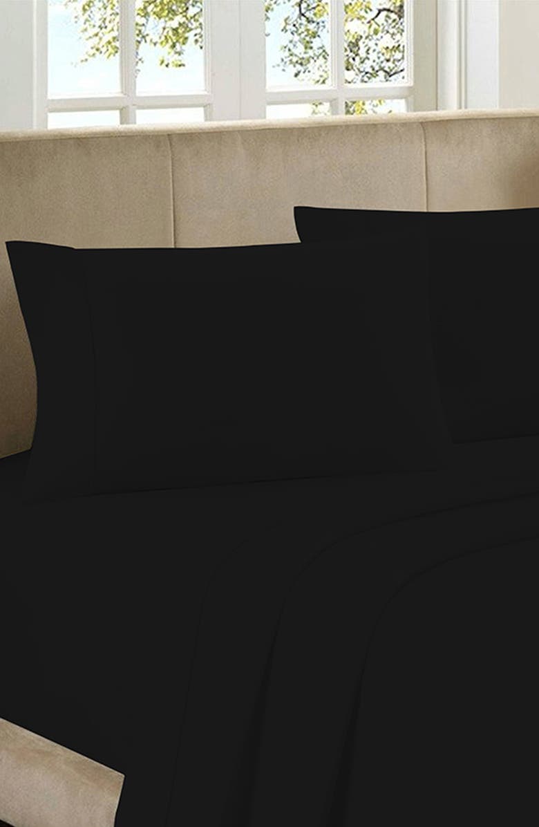 Luxury Home Deep Pocket Microfiber Sheet Set, Alternate, color, Black