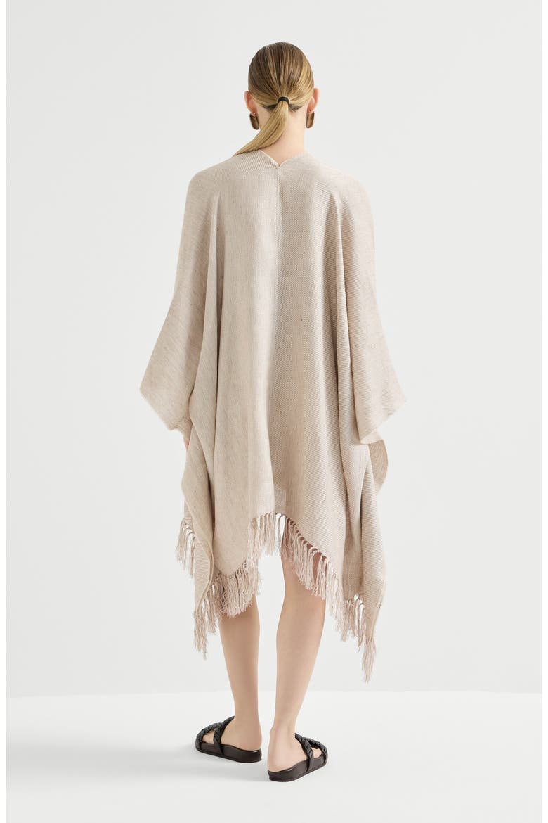 Linen cover poncho, Alternate, color, Beige