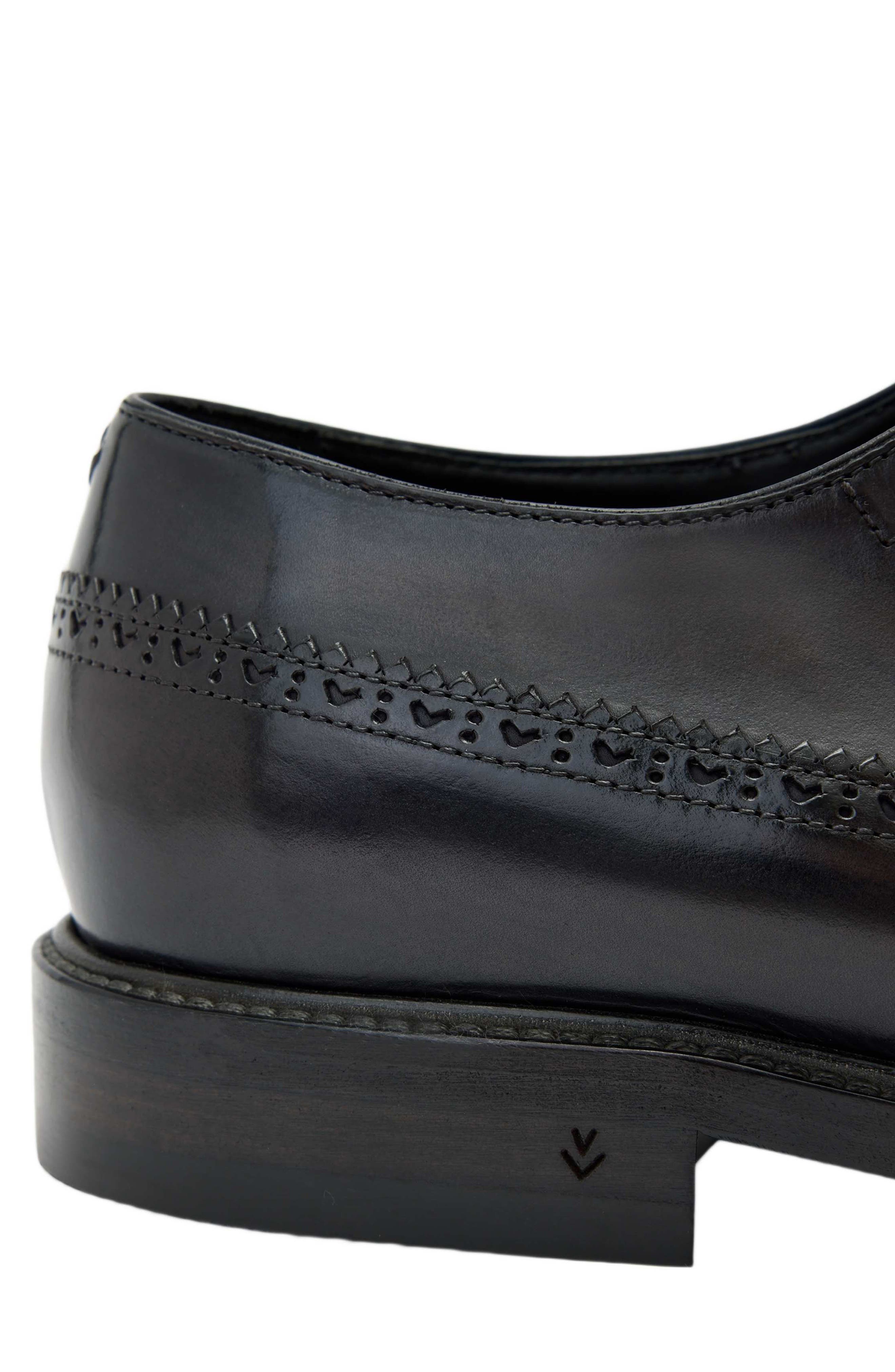 John Varvatos Harrison Longwing Leather Oxford, Alternate, color, Charcoal