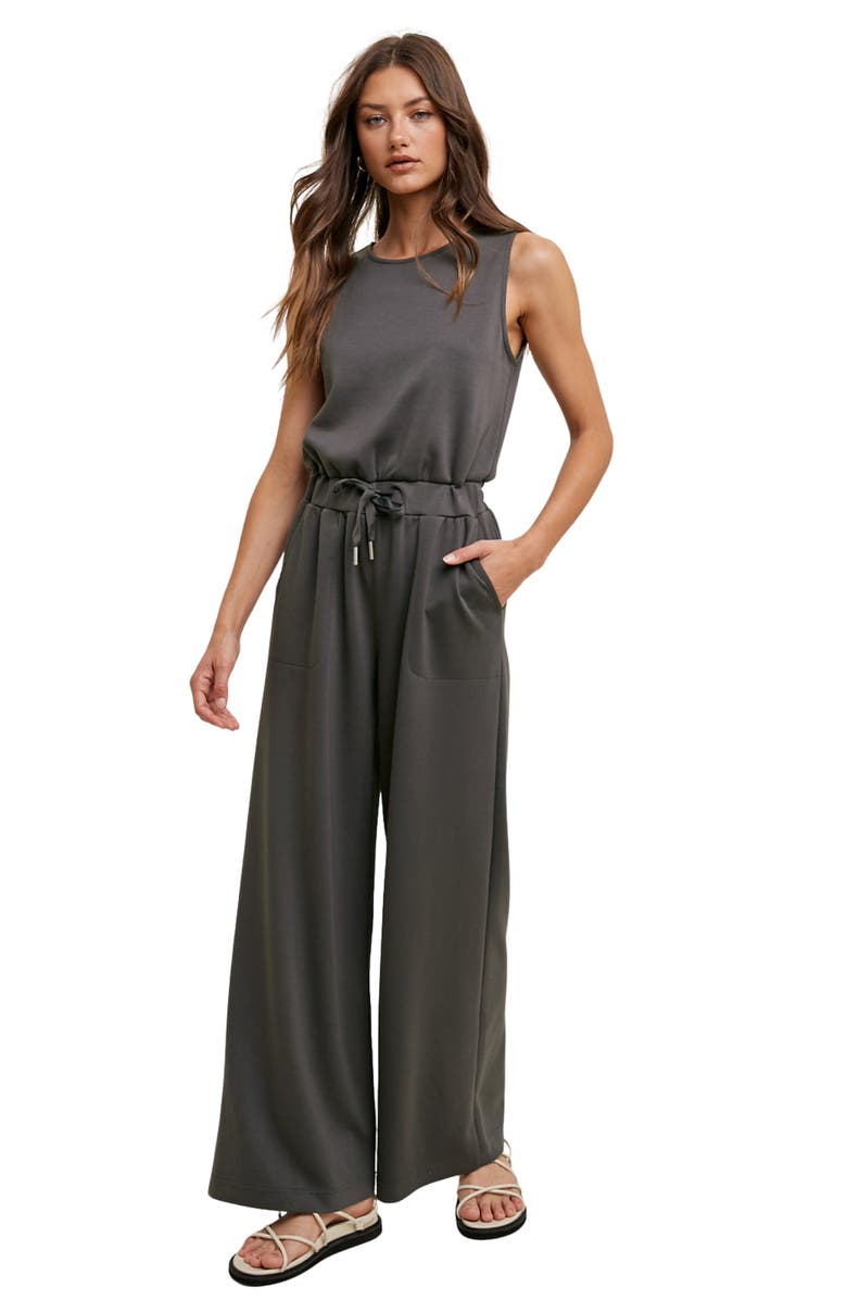 WISHLIST Wide Leg Scuba Jumpsuit, Alternate, color, 