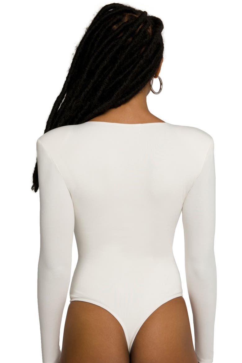 Good Body Power Shoulder Bodysuit, Alternate, color, IVORY001