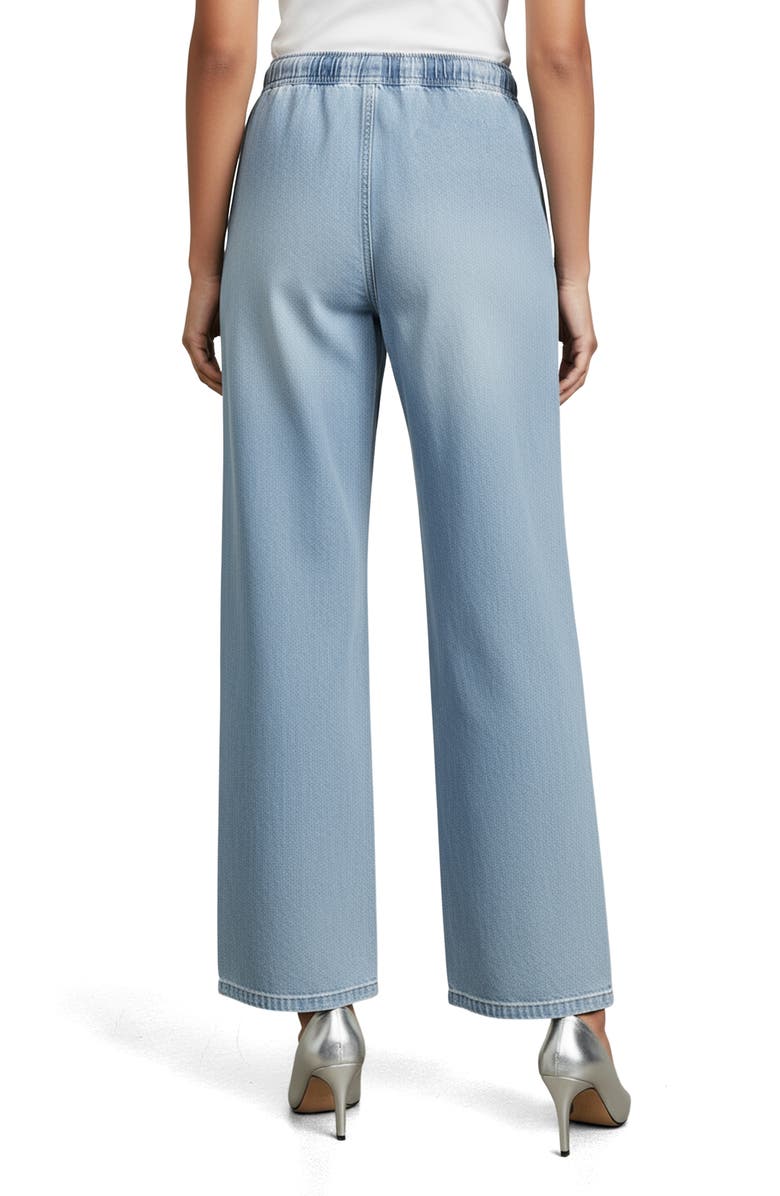 bebe The Easy Pull-On Wide Leg Jeans, Alternate, color, Light Blue