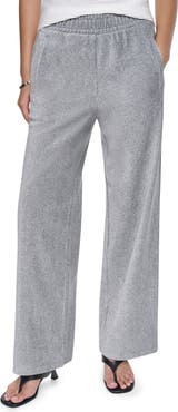 DKNY Metallic Velvet Wide Leg Pants
