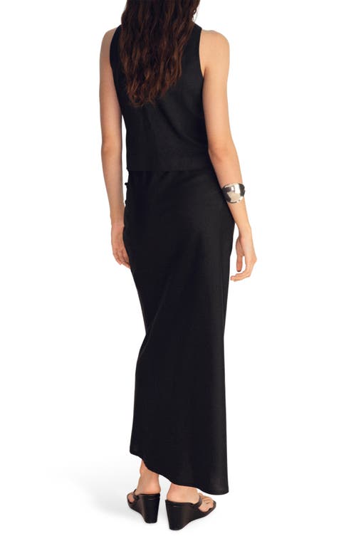 Mango Woven Maxi Skirt In Black