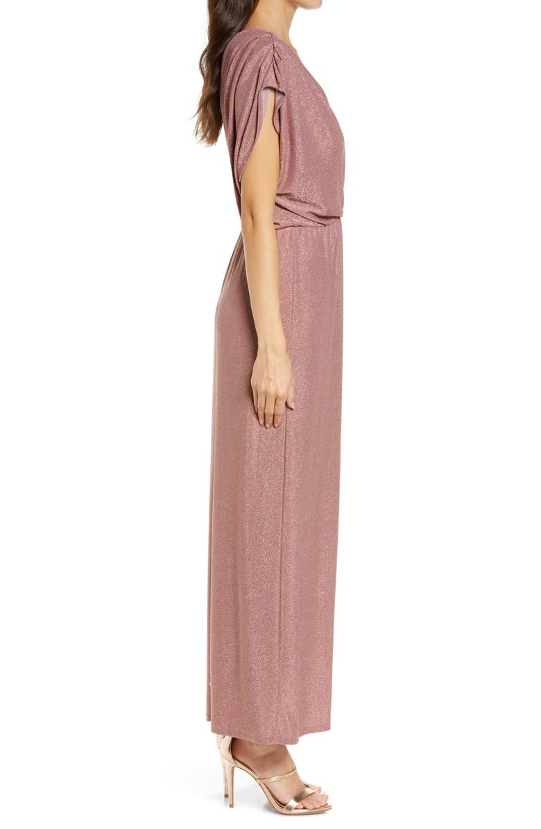 Fraiche by J Metallic Knit Sleeveless Maxi Dress, Alternate, color, Mauve