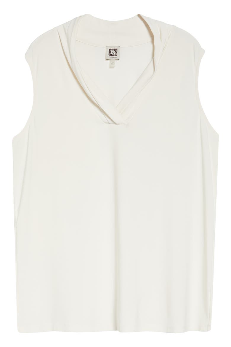 Triple Pleat Sleeveless Top, Alternate, color, ANNE WHITE