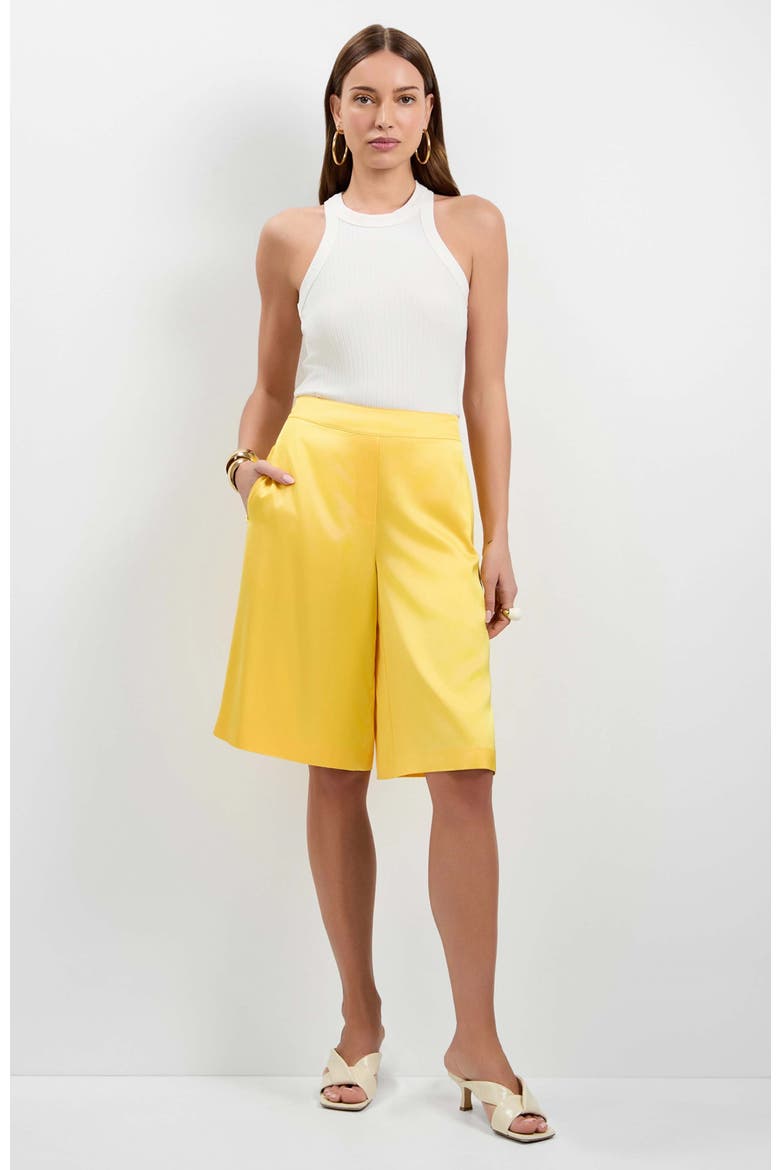 Chiana Satin Shorts, Main, color, Lambretta Lemon
