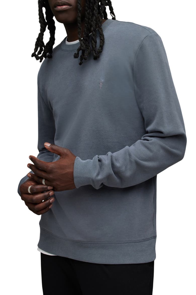 Raven Slim Fit Crewneck Sweatshirt, Alternate, color, BEETLE BLUE