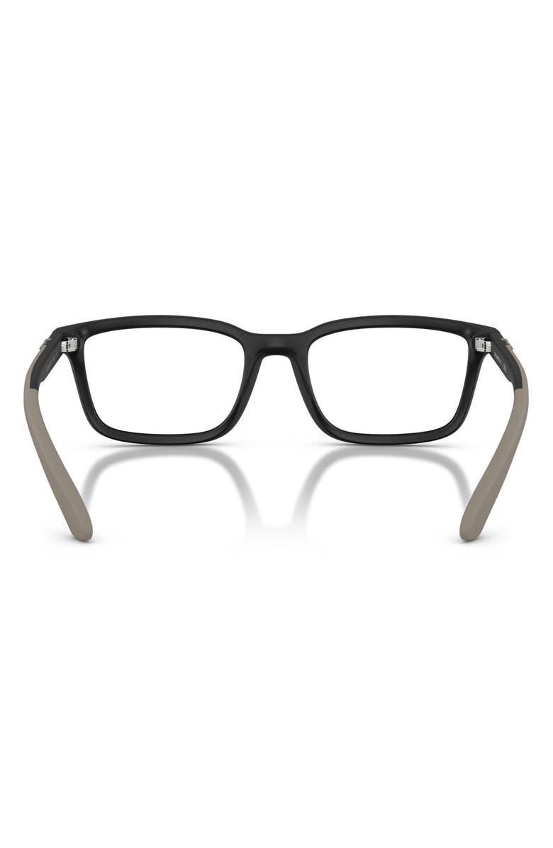 Emporio Armani 56mm Rectangle Optical Glasses, Alternate, color, Matte Black / Demo Lens