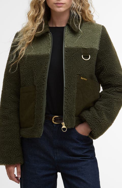 Malena Faux Shearling Fleece Crop Jacket