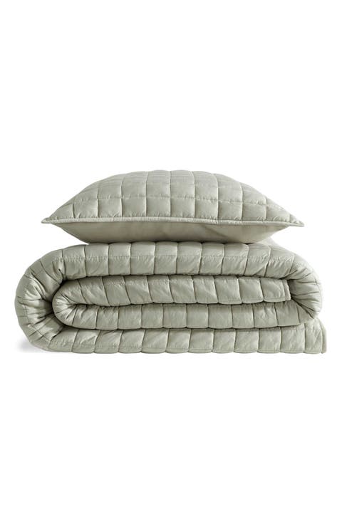 Solid Quilt & Sham Set