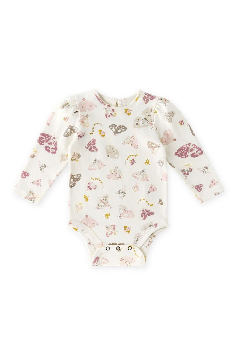 Print Long Sleeve Organic Cotton Bodysuit, Main, color, DAYDREAMER