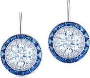 Kwiat Diamond & Sapphire Halo Drop Earrings