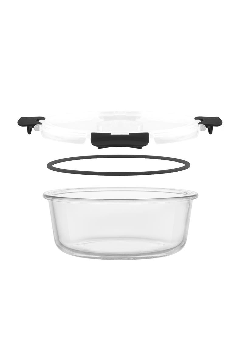 JoyJolt 24-Piece Glass Food Storage Containers with Airtight Lids, Alternate, color, Clear/ Black