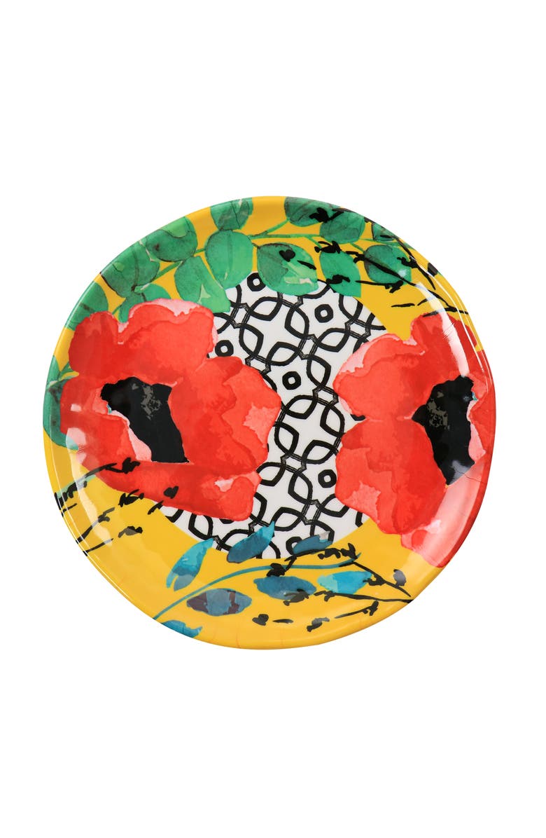 Elama Grace 12 Piece Melamine Dinnerware Set, Alternate, color, Yellow