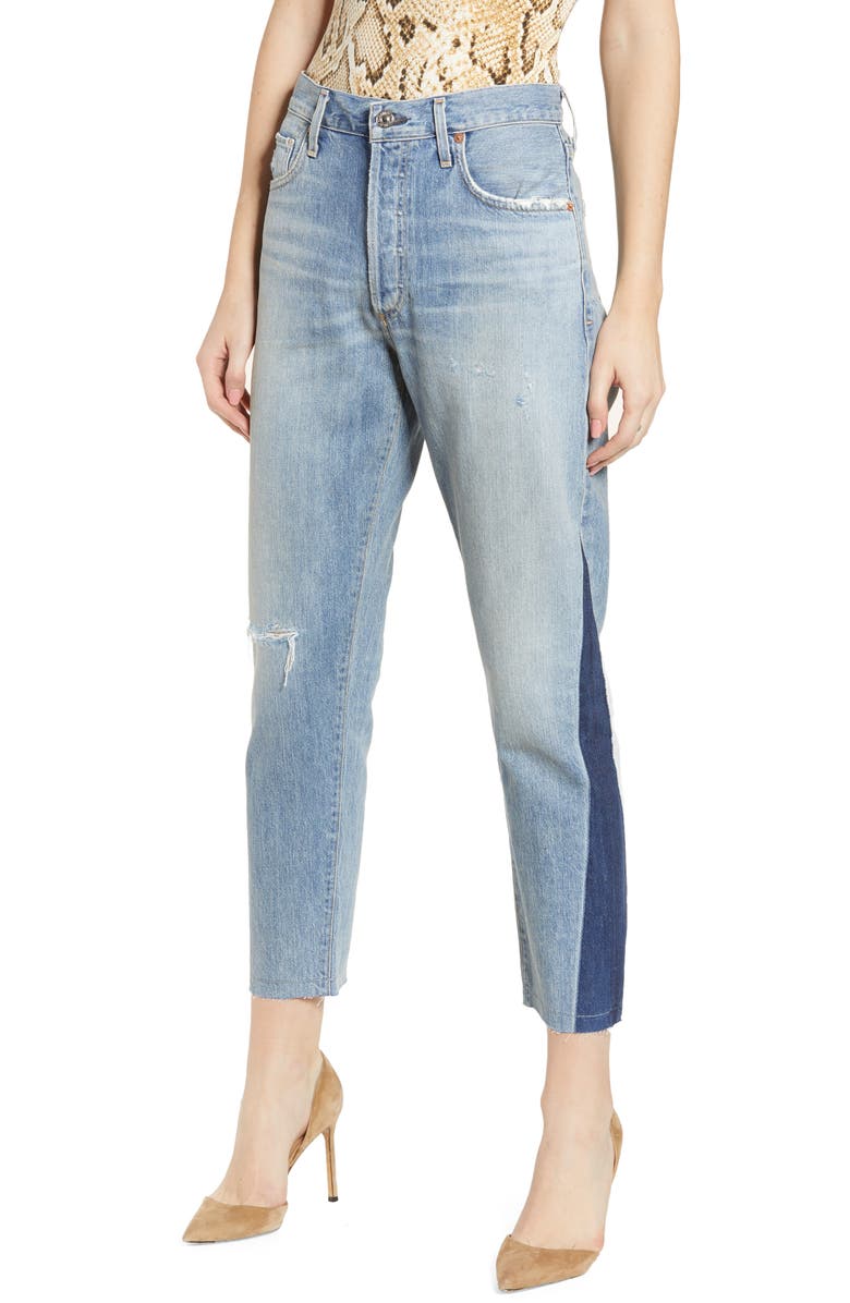 Citizens of Humanity Liya Ripped Shadow Detail Raw Hem Jeans, Main, color, 