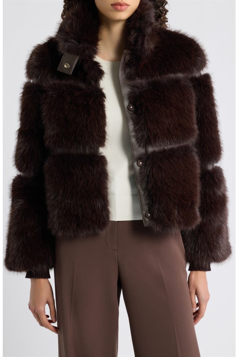 The Yael Faux Fur Coat, Main, color, CHOCOLATE