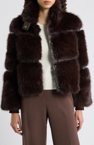 Elie Tahari The Yael Faux Fur Coat