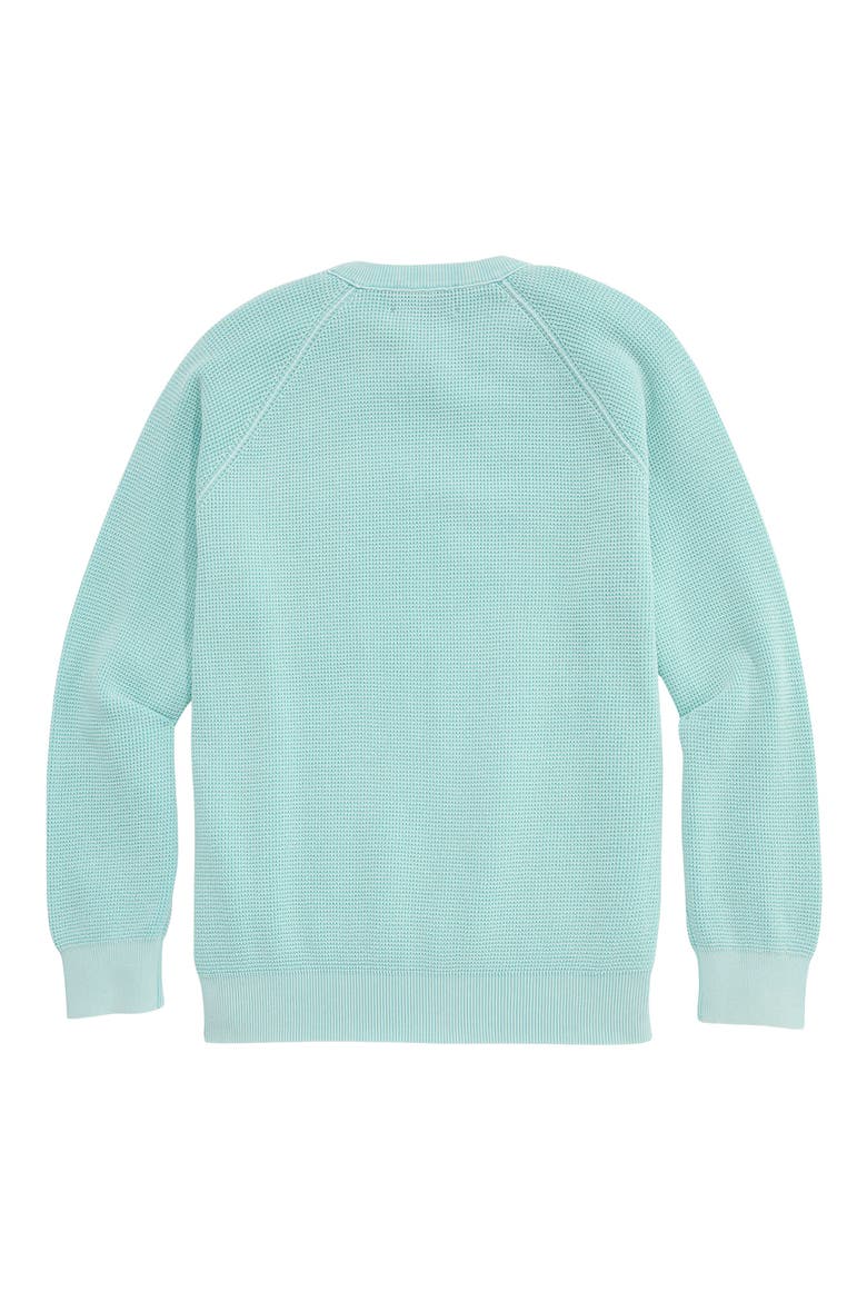 Waffle Knit Cotton Crewneck Sweater, Alternate, color, MANGROVE MINT