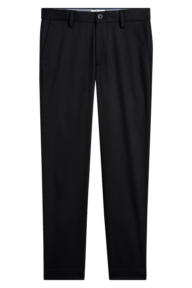 Kids' Flat Front Black Stretch Twill Dress Pants, Main, color, BLACK