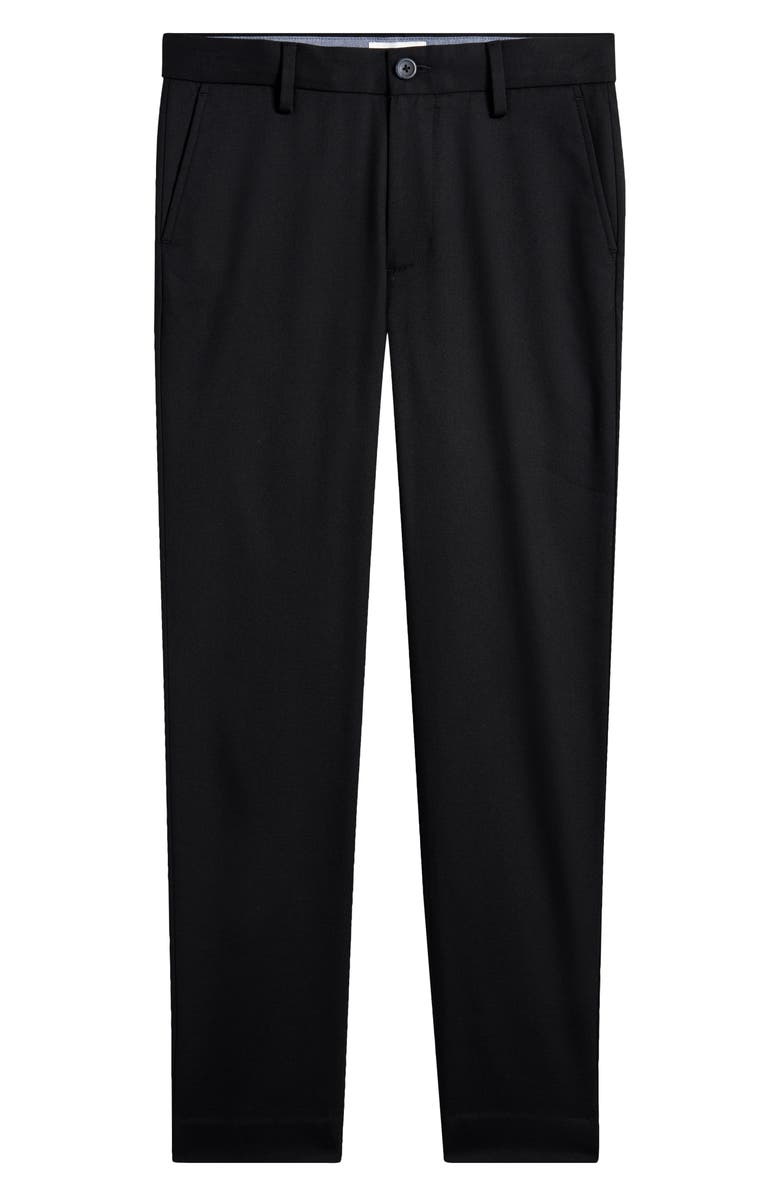 Nordstrom Kids' Flat Front Black Stretch Twill Dress Pants, Main, color,