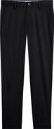 Nordstrom Kids' Flat Front Black Stretch Twill Dress Pants