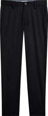Nordstrom Kids' Flat Front Black Stretch Twill Dress Pants