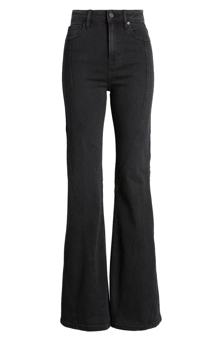HIDDEN JEANS Seamed High Waist Flare Jeans, Alternate, color, Charcoal