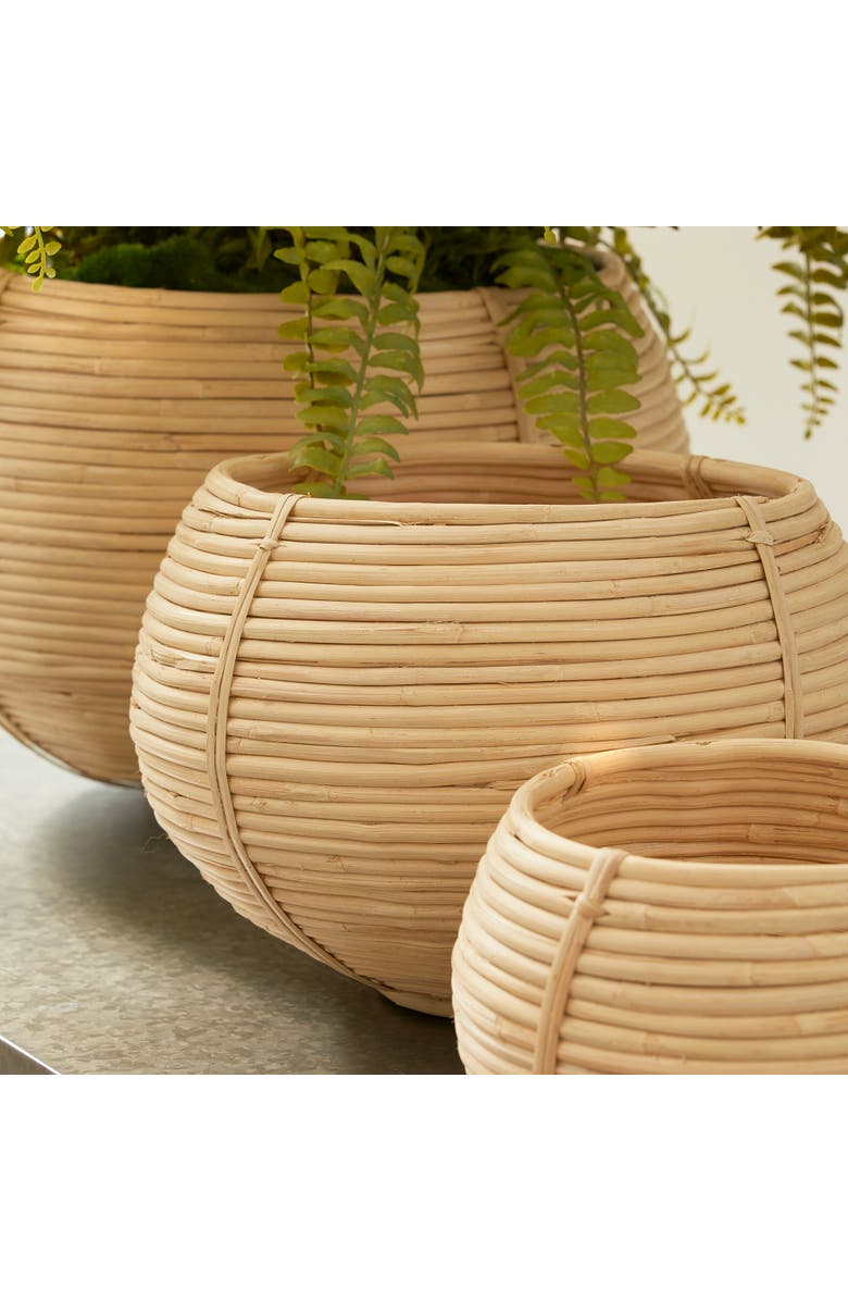 Napa Home & Garden Cane Rattan Plant Baskets Set of 3, Alternate, color, Brown