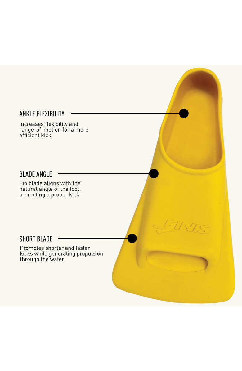 FINIS Zoomers Gold Swim Training Fins Short Blade Design for Speed and Conditioning Soft Natural Rubber Fit, Alternate, color, Yellow