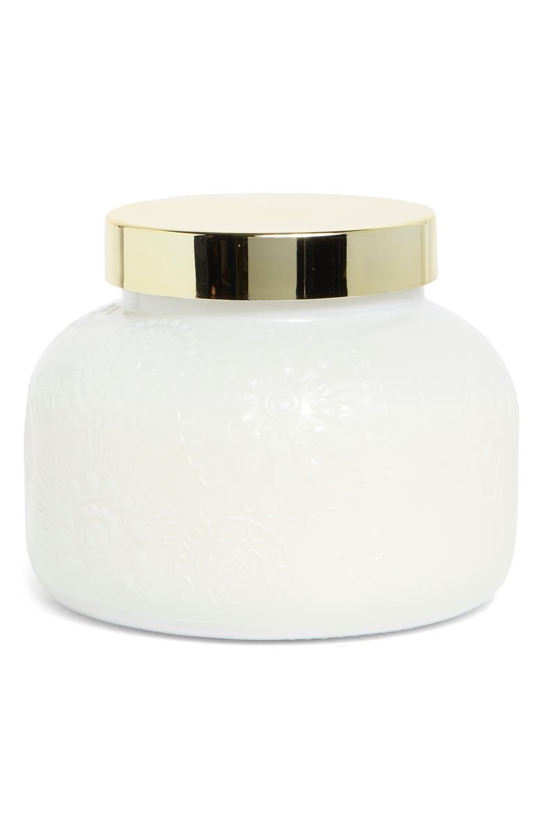 PORTOFINO CANDLES White Peony Jumbo Garden Glass Jar Candle, Main, color, Solid White