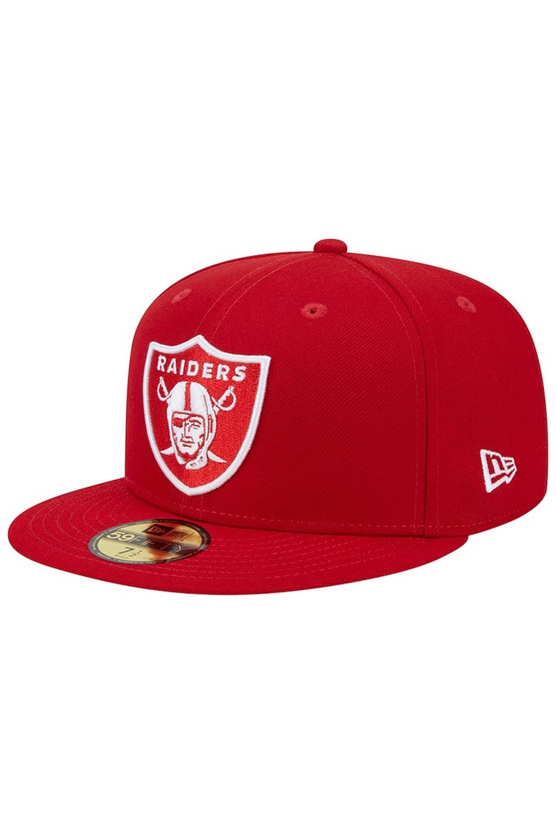 Men's New Era Scarlet Las Vegas Raiders Super Bowl XVIII Main Patch 59FIFTY Fitted Hat, Alternate, color, Scarlet