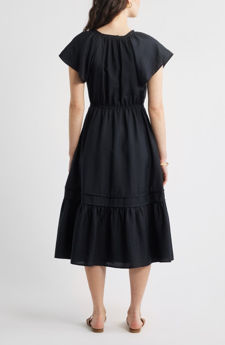 Caslon<sup>®</sup> Front Button Midi Dress, Alternate, color, Black