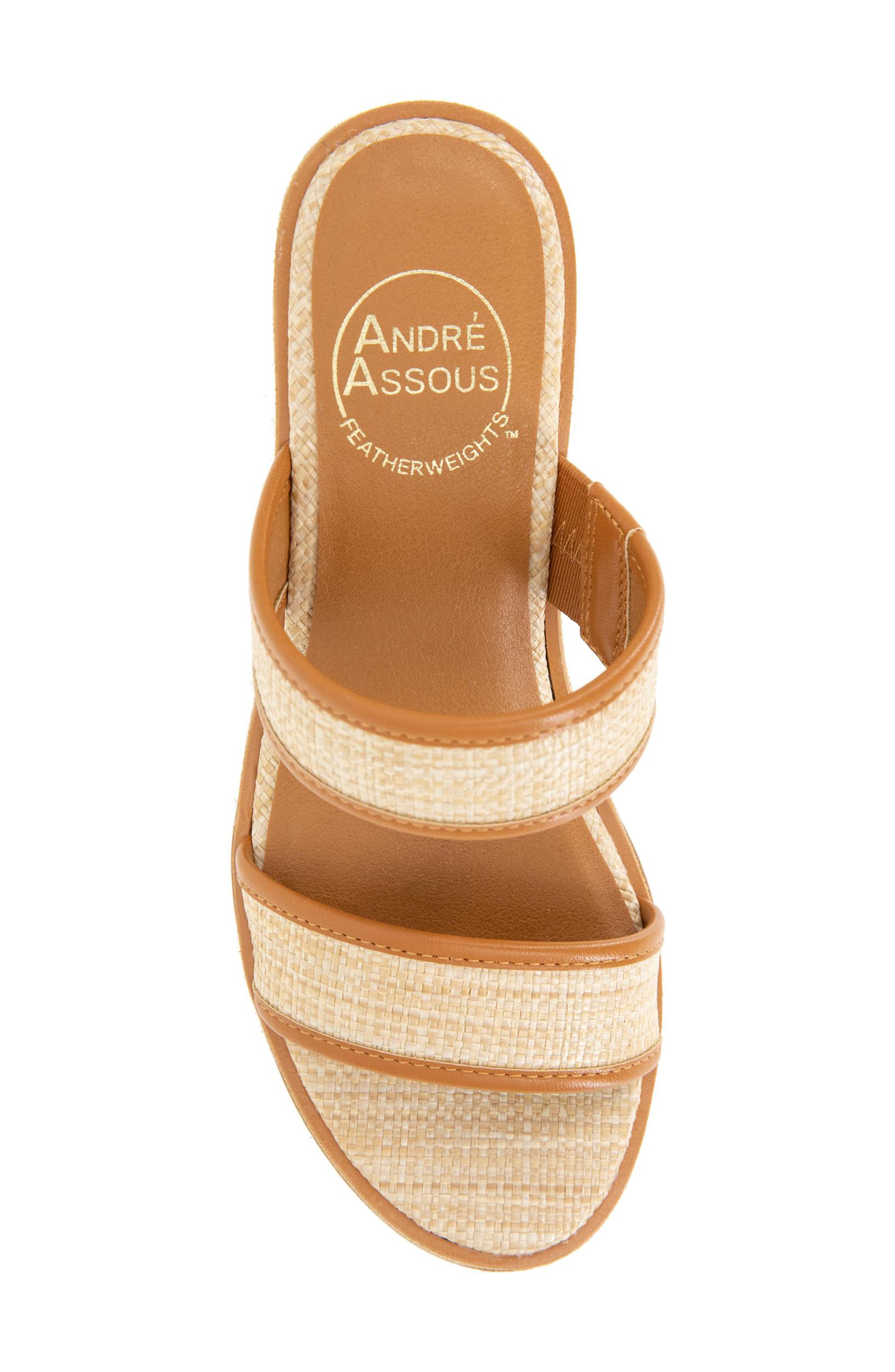 André Assous Briella Wedge Sandal, Alternate, color, Natural/ Pecan