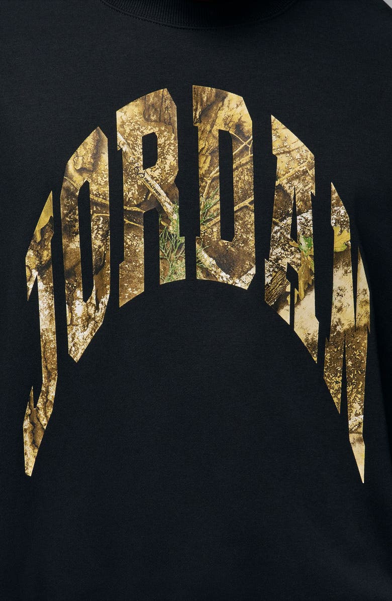 Jordan x Realtree Oversize Graphic Crewneck Sweatshirt, Alternate, color, Black/ Sail