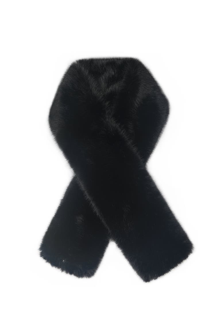 Jazmin Multi-wear Scarf Faux Fur Stole, Alternate, color, Black