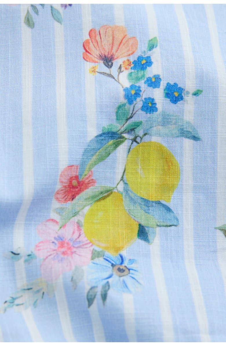 NEXT Kids' Floral Stripe Cotton Button-Up Dress, Alternate, color, Blue
